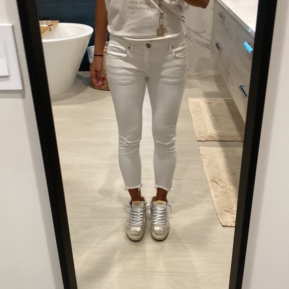 🌊EUC Free People Distressed White Ankle Fray jeans🌊 - Picture 2 of 6